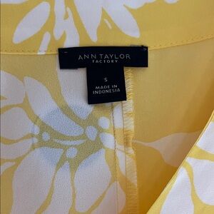 Ann Taylor Factory Yellow and White Floral Top